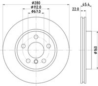 34116866295H 34116866295 34 11 6 866 295 6866295 8DD 355 123-481 MINI F56 BEV LCI -  Brake Disc